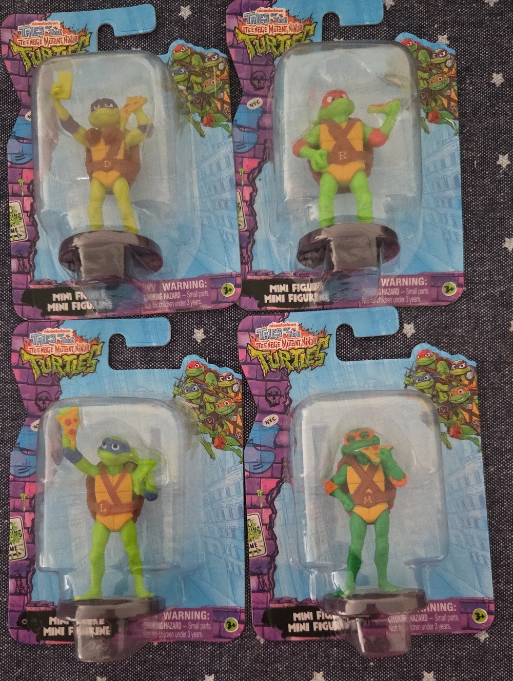 TNMT Ninja Turtle Mini Figures, Leonardo Donatello Raphael Michaelangelo